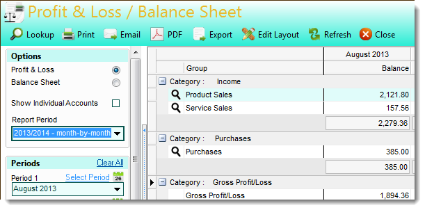 Financial reporting - Avanti desktop  accounting software