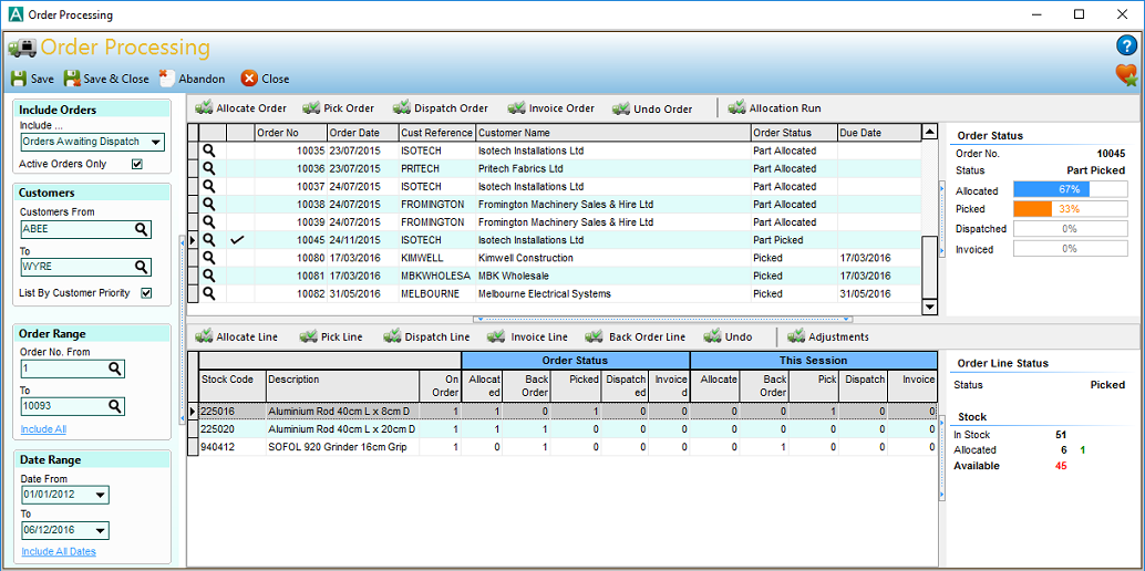 Sales Order Processing - Small Business ERP Software
